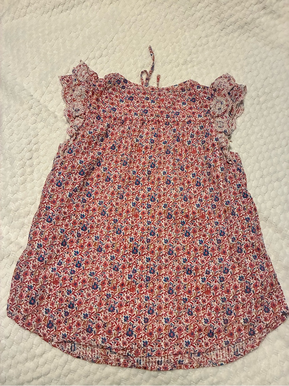 LOFT  Floral Ruffled Cap-Sleeve Top - Picture 2 of 4